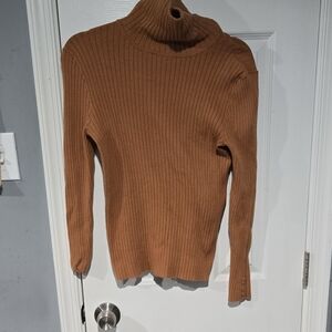 Croft & Barrow Camel Brown Ribbed Turtleneck Sweater